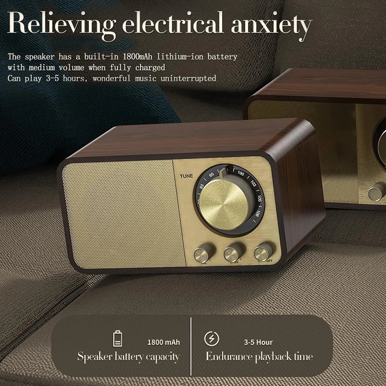 Vintage Wood JY-66 Stereo Bluetooth Speaker
