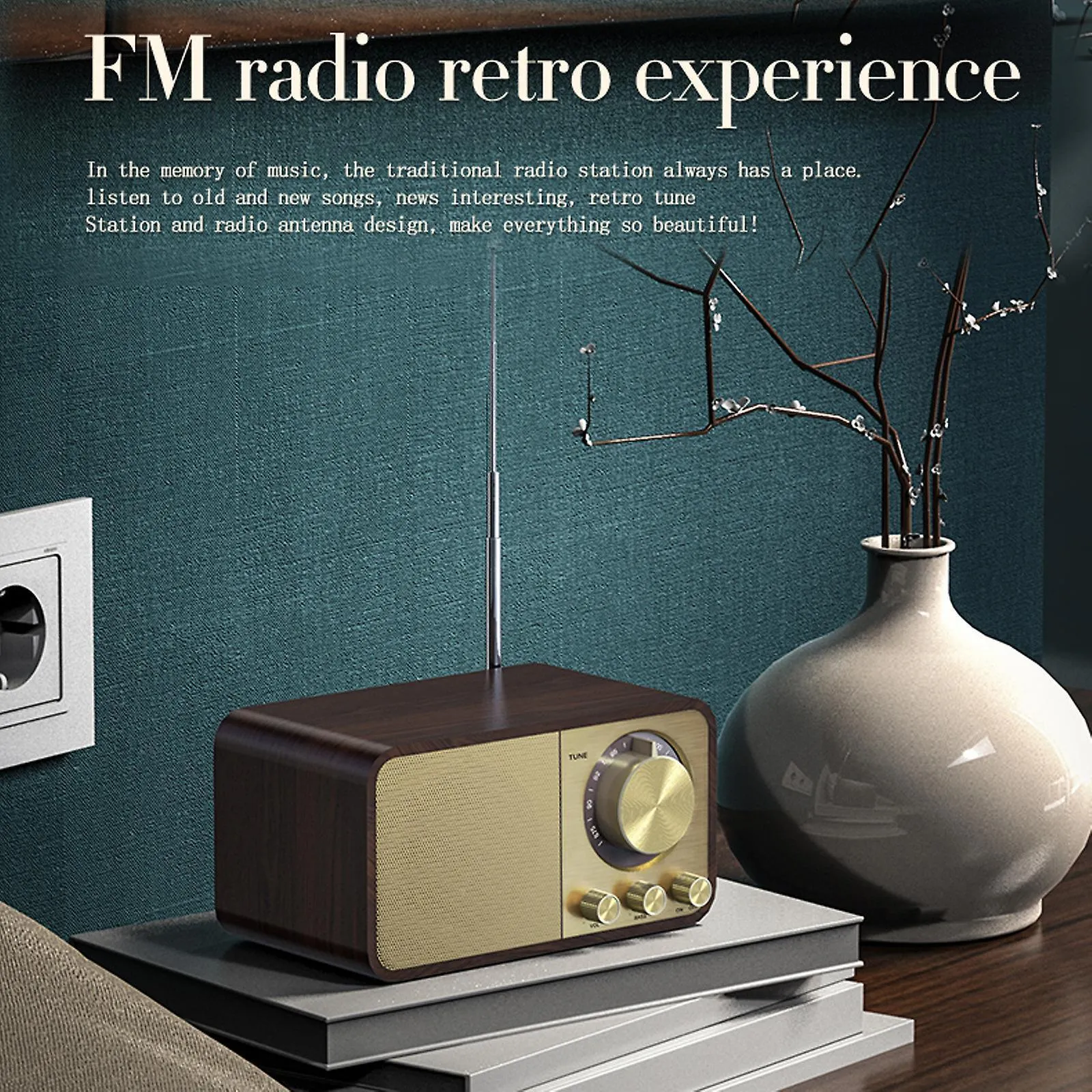 Vintage Wood JY-66 Stereo Bluetooth Speaker
