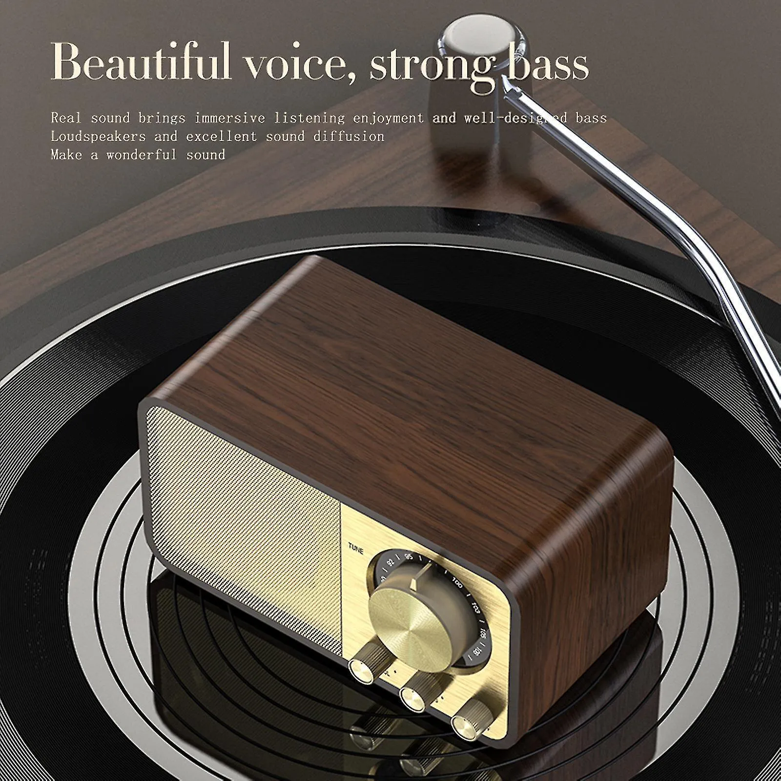 Vintage Wood JY-66 Stereo Bluetooth Speaker