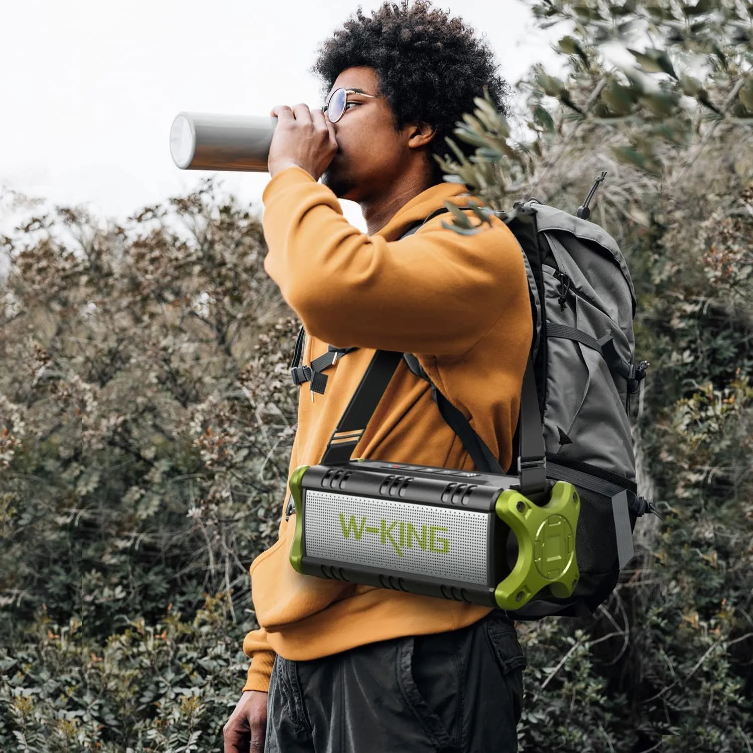 W-KING Bluetooth Speakers, 50W Deep Bass Portable Loud Bluetooth Speaker, IPX6 Waterproof Outdoor Speaker with HD Stereo Sound/Wireless Two Pairing/2-Equalizer/Power Bank/40H Playtime/TF Card/AUX/NFC