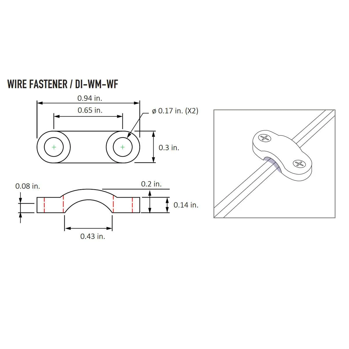 Wire Fastener, Pack of 10 with 20 Screws