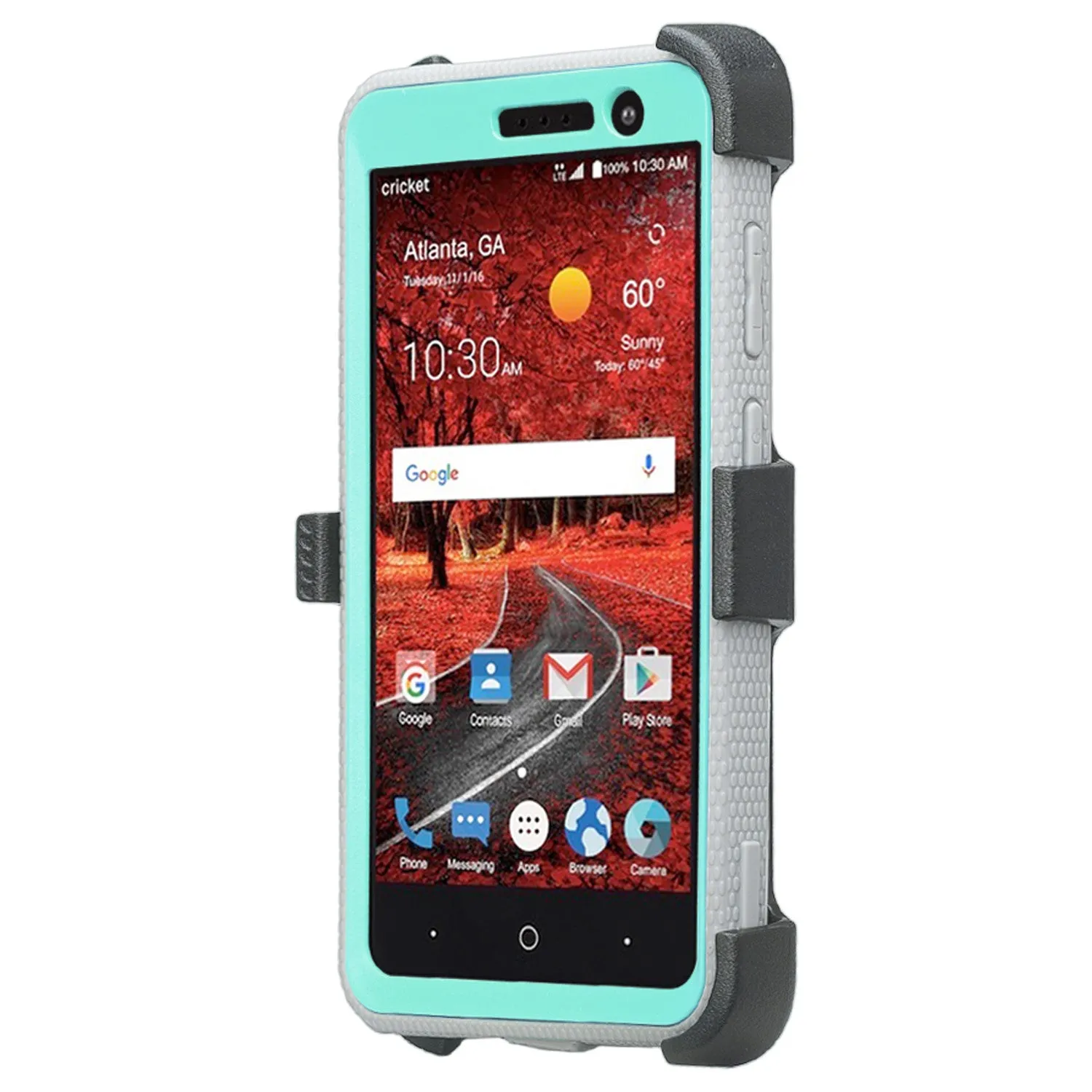 ZTE Blade Spark Z971, ZTE ZMAX One, ZTE Grand X4, X 4 Case, Rugged [Built-in Screen Protector] Heavy Duty Holster Shell Combo Cover - Teal