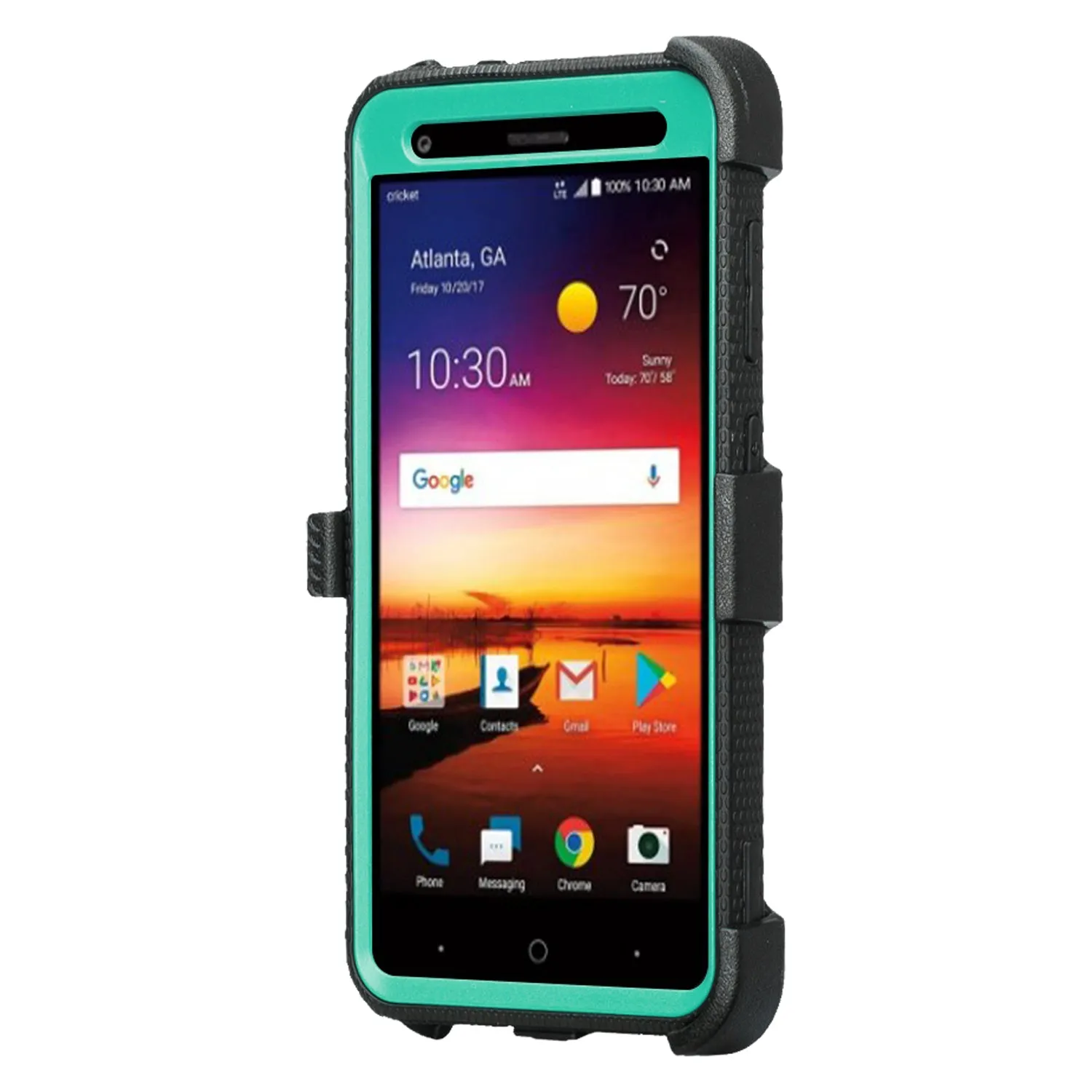 ZTE Blade X Case, ZTE Z965 Case, Triple Protection 3-1 w/ Built in Screen Protector Heavy Duty Holster Shell Combo Case Cover - Teal